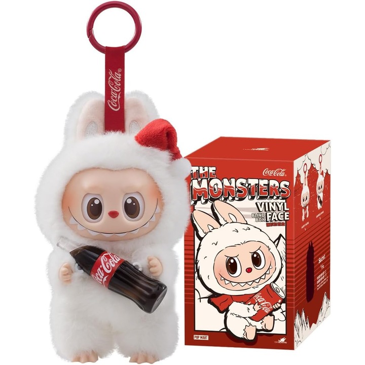 Фигурка LABUBU Monsters COCA-COLA, PVC, 8x3x5см, бяла