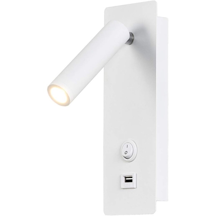 Hálószobai fali lámpák, LED fali lámpa belső lépcsőhöz, ágyfej feletti fali alkalmazás kapcsolóval / LED 3W COB / garázsok, folyosók, szállodák, 360 fokban forgatható, fehér 3000K