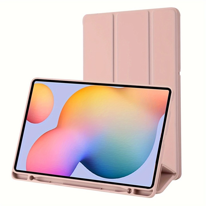 Husa pentru Samsung Galaxy Tab S6 Lite 10.4 inch 2022 / 2020, cu suport S-Pen si Functie Stand, Roz