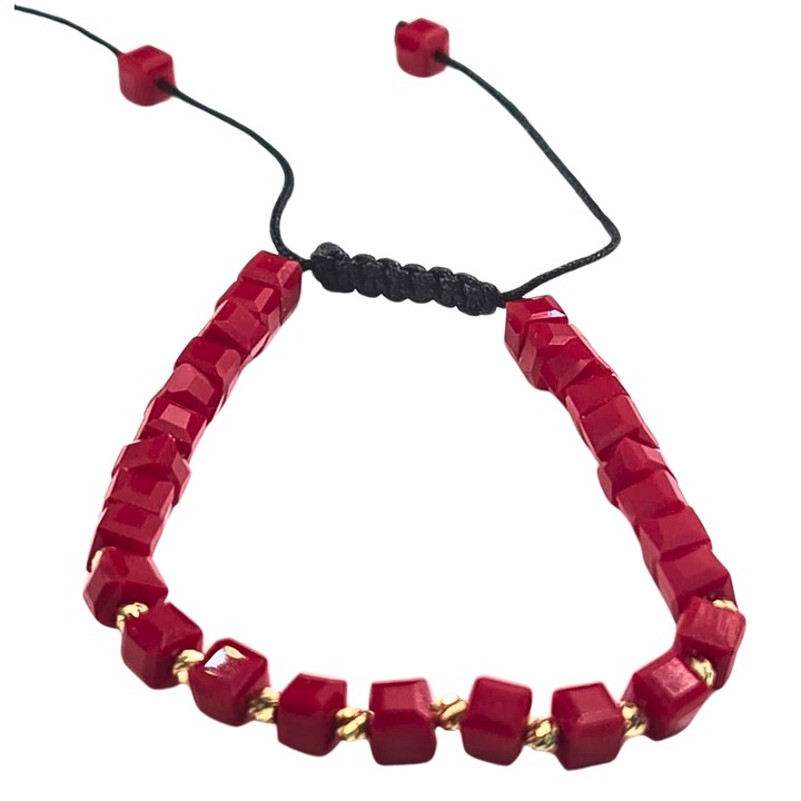 Bratara handmade cu elemente de aur 14k