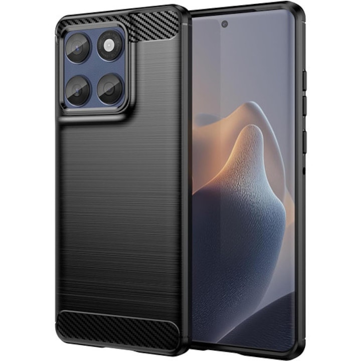 Калъф за Motorola Moto Edge 60 / Edge 60 Fusion, tpu, карбоново черен