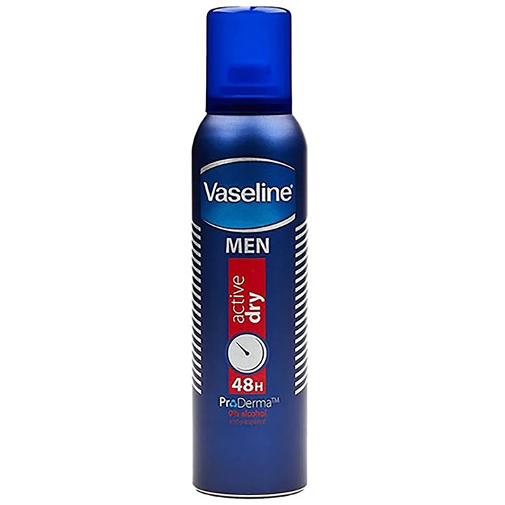 Deodorant Spray, Vaseline Active Dry cu Proderma, Hipoalergenic, Protectie 48h, 250ml