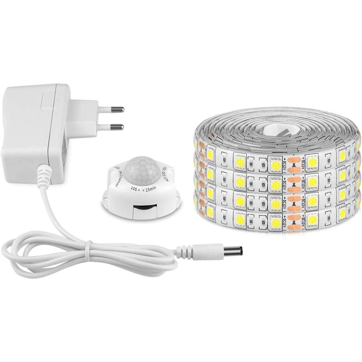 TNEAYWHE RGBW LED ленти, димируеми, PIR сензор за движение, 5 м