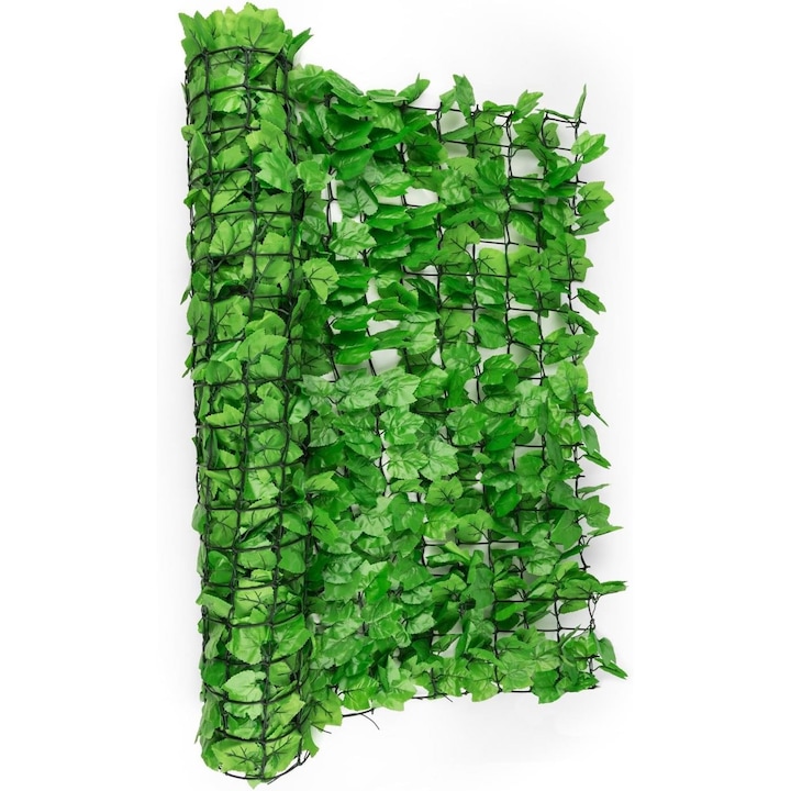 Gard Viu Verde Artificial pentru Discretie si Umbra pe Terasa, Dimensiunie 50x300 cm Verde Natural