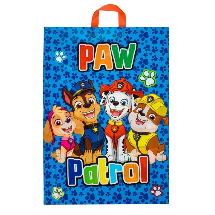 Торбичка с Paw Patrol 50x70 см за опаковане на подаръци за момчета, найлон, син