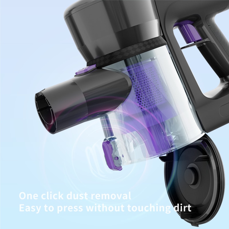 Aspirator vertical fara fir, perie de indepartare a acarienilor, tub pliabil, 250W, capacitate cupa de praf 0, 7L, 22Kpa, 7x2000mAh, potrivit pentru diverse sarcini de curatare in gospodarie, durata lunga de viata, negru si violet