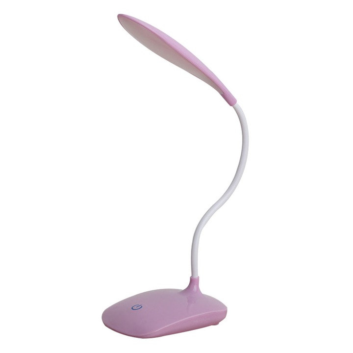LED asztali lámpa hajlítható hattyúnyakkal, 3 fényerősségi szinttel, elemes, érintésvezérlésű, kompakt hordozható lámpa hálószobába, irodába, szemkímélő és energiatakarékos