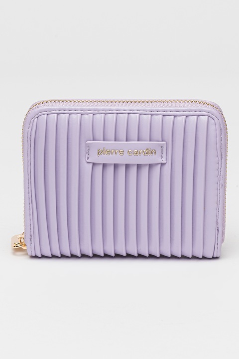 Pierre Cardin, Portofel din piele ecologica cu aspect texturat, Lila