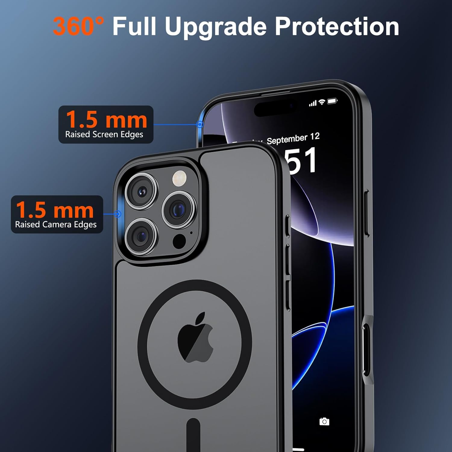Husa pentru iPhone 16 PRO, MagSafe, Hybrid Ultra Slim, Carcasa Spate Mat, Protectie Militara Antisoc, Negru