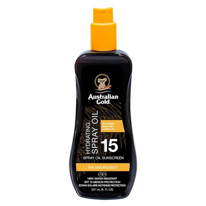 Спрей масло Australian Gold, SPF 15 Интензифициращ, За тяло, Унисекс, 237 мл