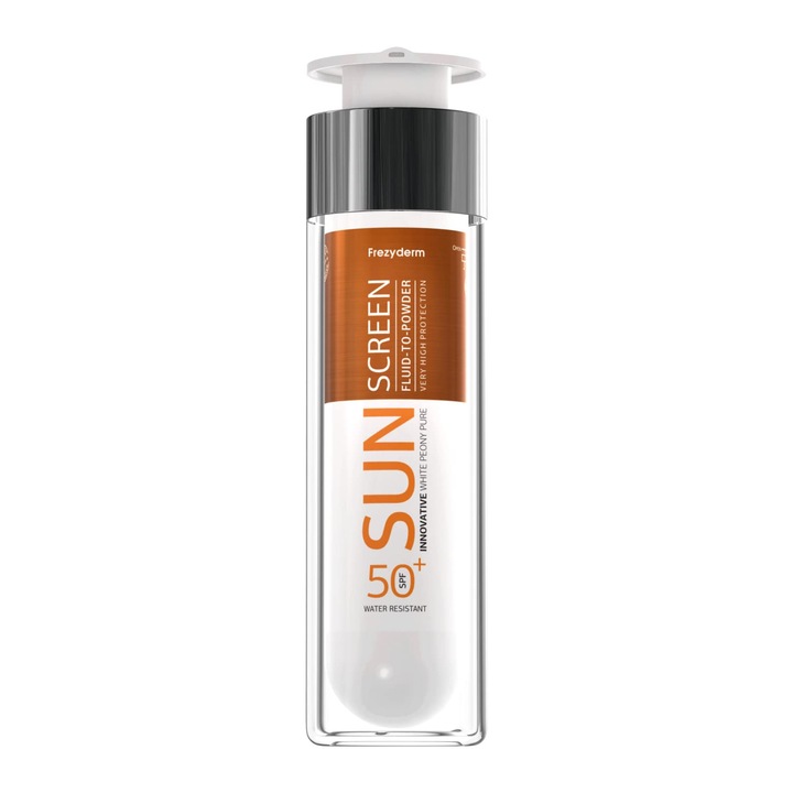 Crema de protecție solară fluidă pudră Frezyderm cu SPF 50+, 50 ml, pentru ten