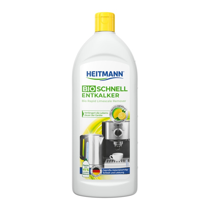 Bio decalcificator cu actiune rapida pentru aparate de uz casnic, Heitmann, 250 ml