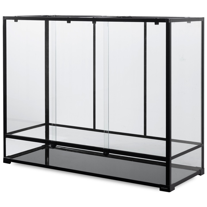 terrárium, Repti-Zoo, RK, üveg, zárral, vízálló, fűtőszőnyeghez, fekete, 120x45x90 cm