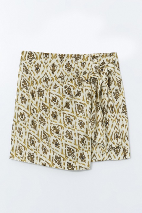 LC WAIKIKI, Fusta-pantalon cu model petrecut, Kaki/Crem