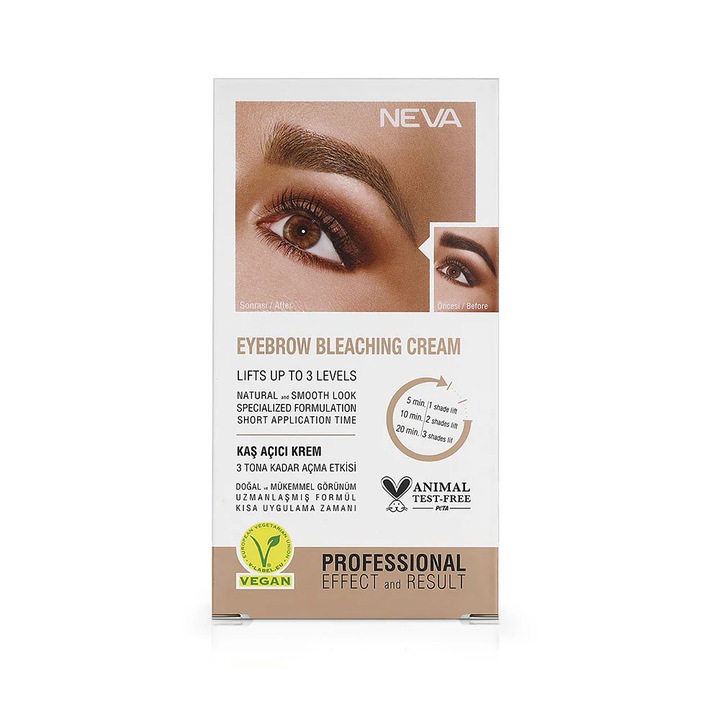 Szemöldökszőkítő krém, vegán és alumíniummentes, Neva, 30 ml