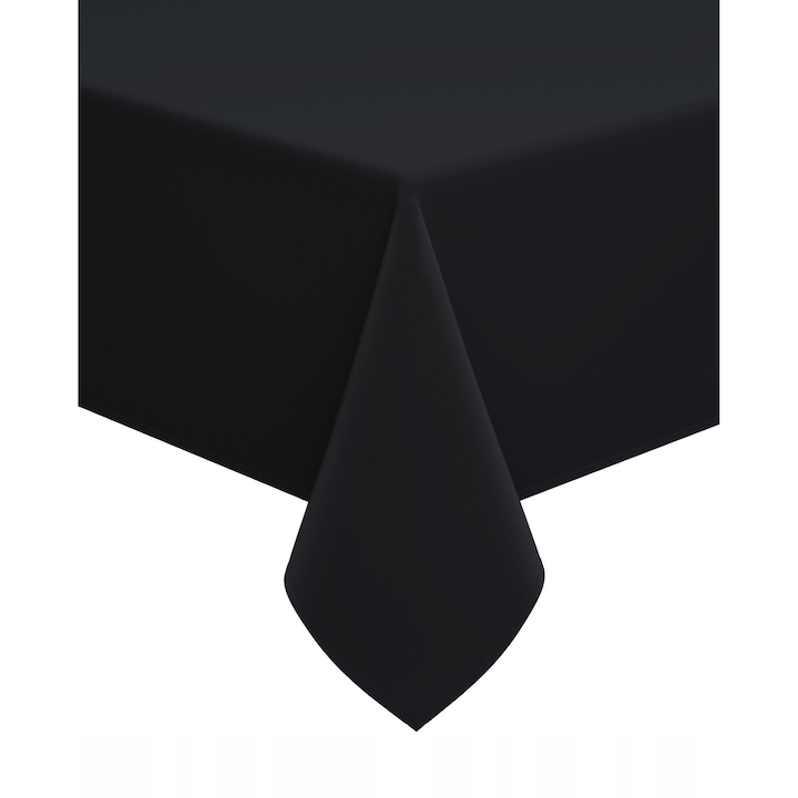 Fată de masă NowArt, Neagră, 145x240cm, Rezistentă la apă, Ușor de întreținut