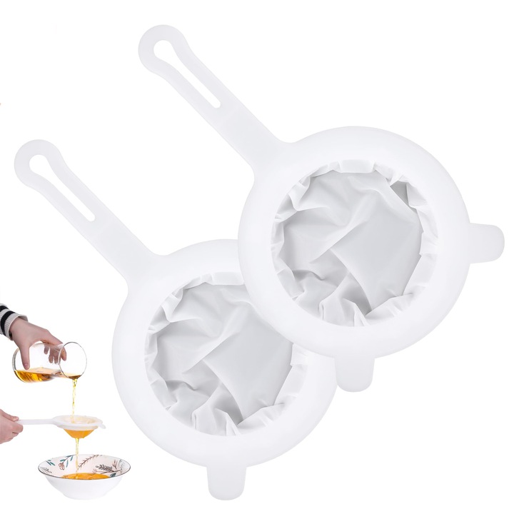 Комплект от 2 ултрафини цедки, TREXORA, 120/38 микрона, найлон за хранителни цели, с дръжка