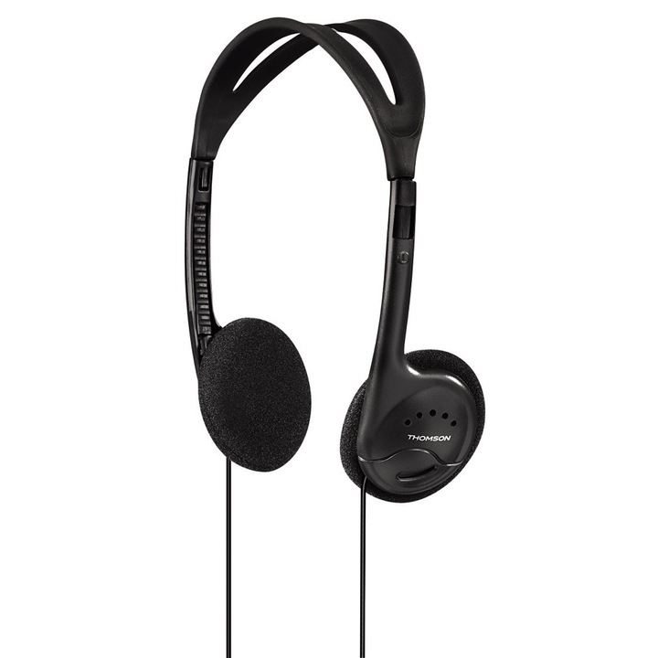 Casti Cu Fir Thomson Stereo-Hed1115 Usoare (Casti Cu Fir Supraauriculare, 52 G, Diafragma De 27 Mm, 95 Db), Negre, 1, 2 M