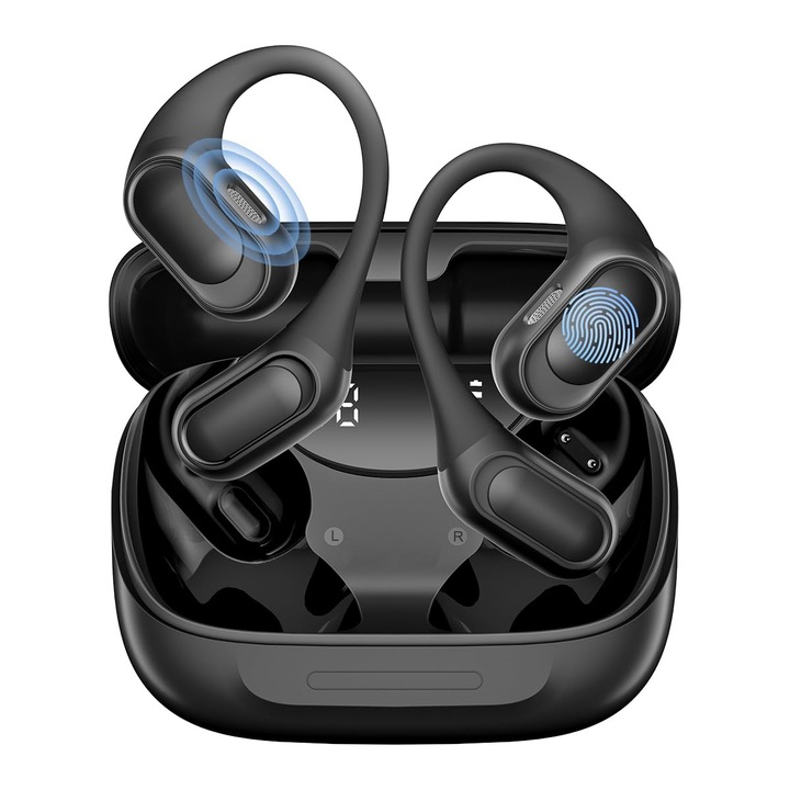 Blackview Bluetooth 5.4 fejhallgató zajszűrő ENC-vel és mesterséges intelligenciával, IPX7, gyorstöltés 10 perc = 1 óra zenehallgatás, sport fejhallgató edzéshez/futáshoz, Android/iOS kompatibilis