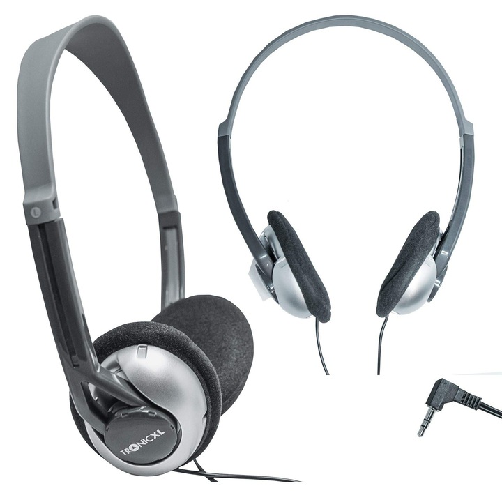 Casti Tv Tronicxl Cu Cablu Cu Banda De Sustinere De 6 M, Compatibile Cu Televizoare Samsung, Lg, Sony, Toshiba, Dyon, Jvc, Philips, Apple, Ipad, Imac, Computer Etc. Casti Stereo Cu Mufa Jack Pentru Casti