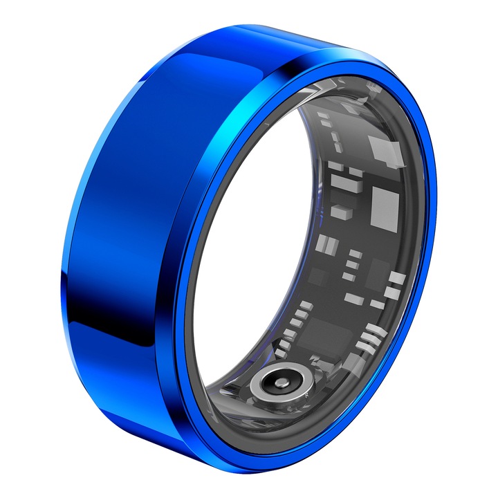 DDOLI® okosgyűrű, ultrakönnyű, alvásfigyelés, kalória, fitnesz tevékenységek, pulzusszám, vér oxigénszint, vízálló, kék