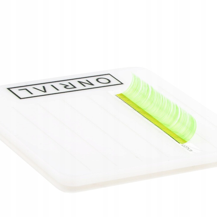 Rzesy colorate ONRIAL GREEN NEON, set 21 benzi, 0,07, verde neon, lungime 6x13mm