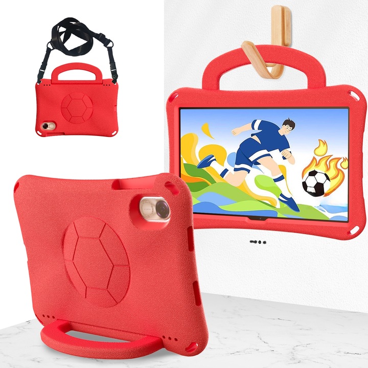 Калъф за таблет Honor Pad X8 Pro 11.5 2023, EVA материал, дизайн с футболна топка, удароустойчив, червен