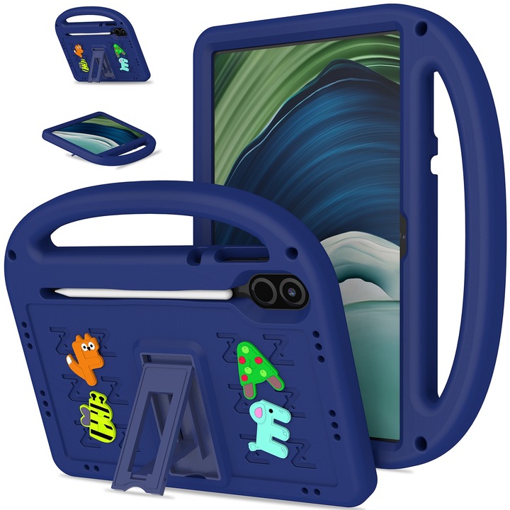 Калъф за таблет Honor Pad X8 Pro 11.5, EVA материал, анимационен дизайн на Врабче, защита от удари, пълен достъп до портове, тъмносин