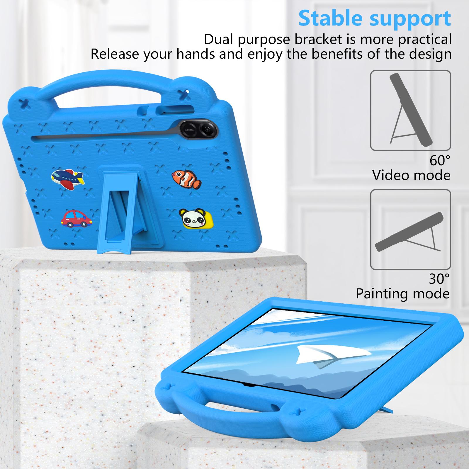 Husa tableta pentru Honor Pad X9a, cu maner si suport, copii EVA antishock, albastru cer