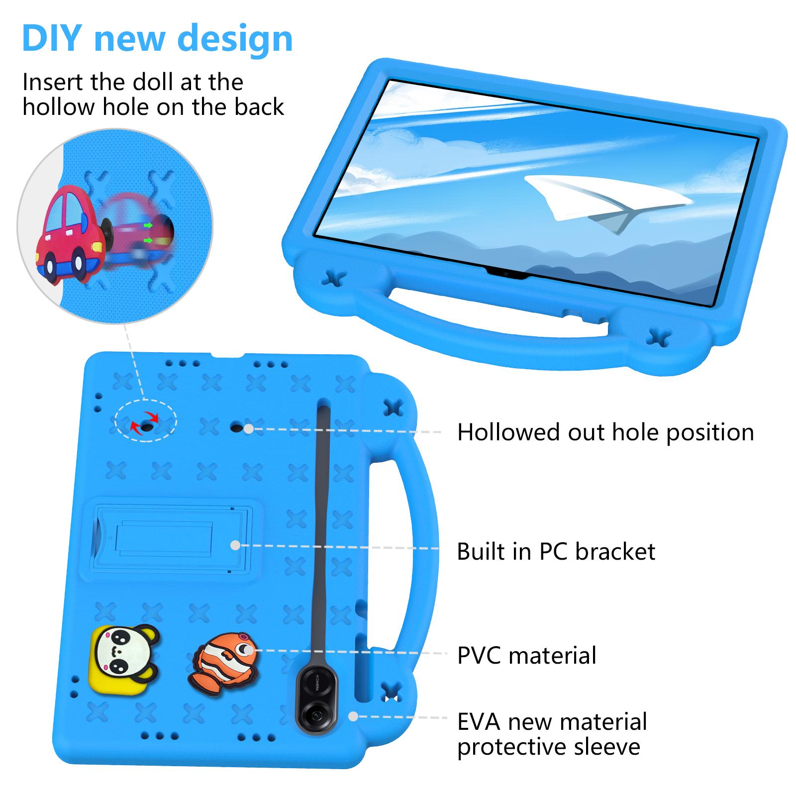 Husa tableta pentru Honor Pad X9a, cu maner si suport, copii EVA antishock, albastru cer