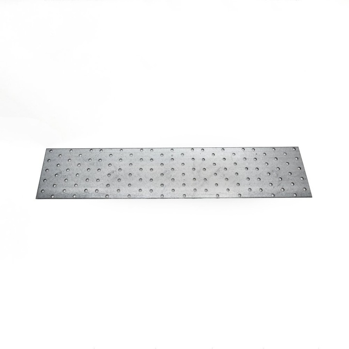 Perforált lemez, Mark, PP11 / PP20, 80x300x2mm, Horganyzott acél, Perforált szerkezet a könnyű összeszerelés érdekében, Korrózióvédelem, CE tanúsítvány, Ezüst