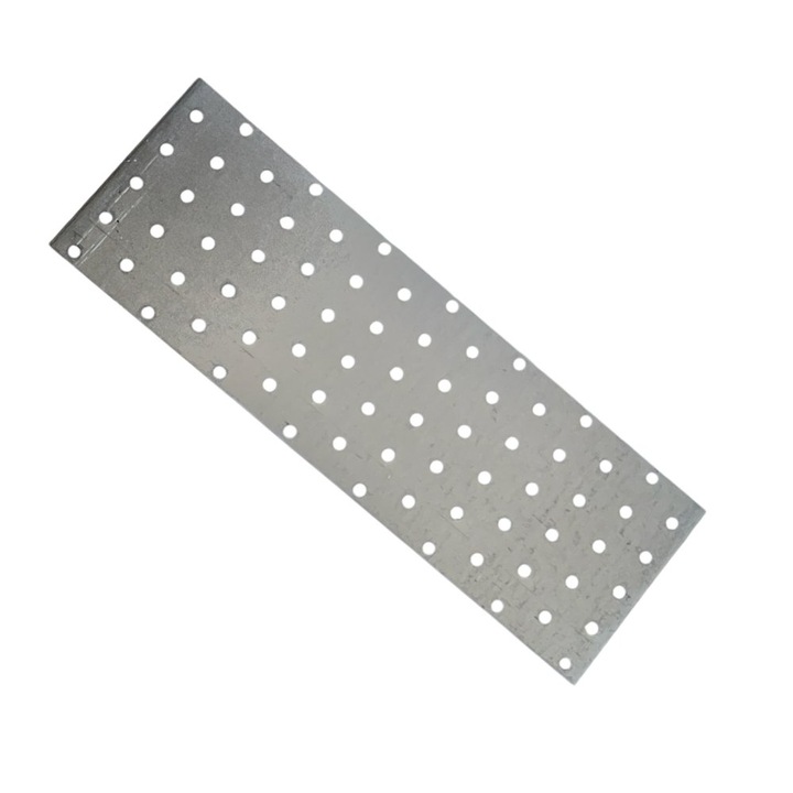 Perforált lemez, Arras, PP15 / PP26, 300x100x2mm, horganyzott acél, perforált szerkezet a könnyű összeszerelés érdekében, korrózióvédelem, CE tanúsítvány, ezüst