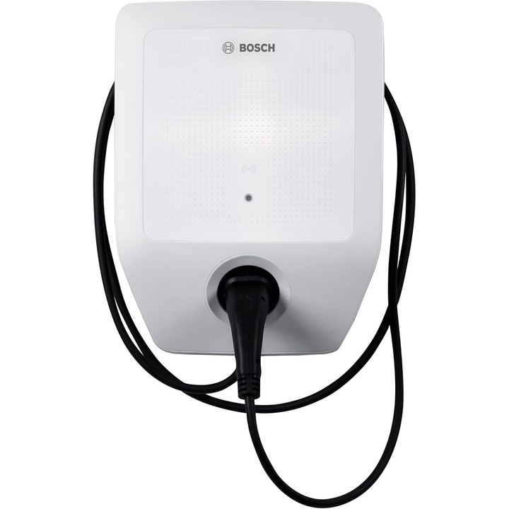 Зарядна станция за кола Bosch Power Charge 7000i, до 11 kW, 5 м кабел тип 2, WiFi, Ethernet, управление чрез приложение, RFID, стенен монтаж, за вътрешна/външна употреба, бял цвят