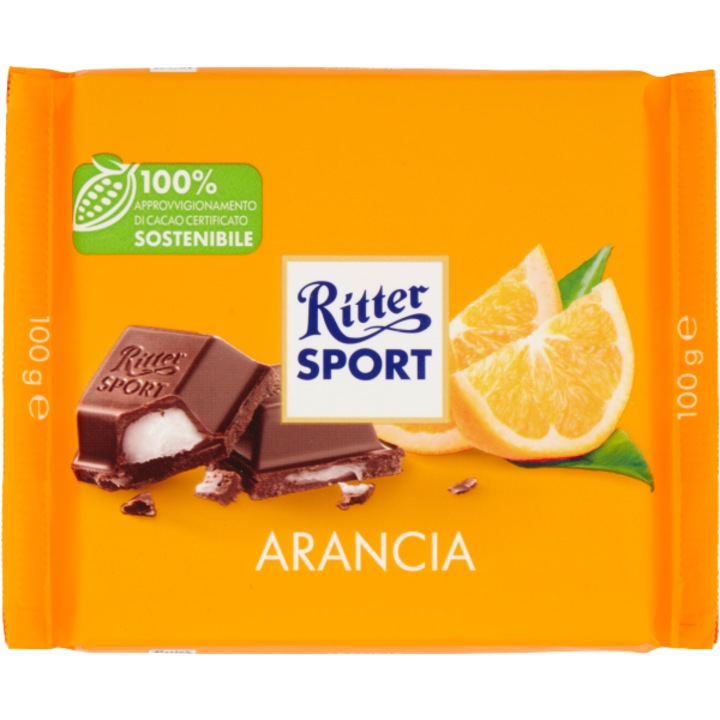 Ciocolata cu portocale, Ritter Sport, Arancia, 100g