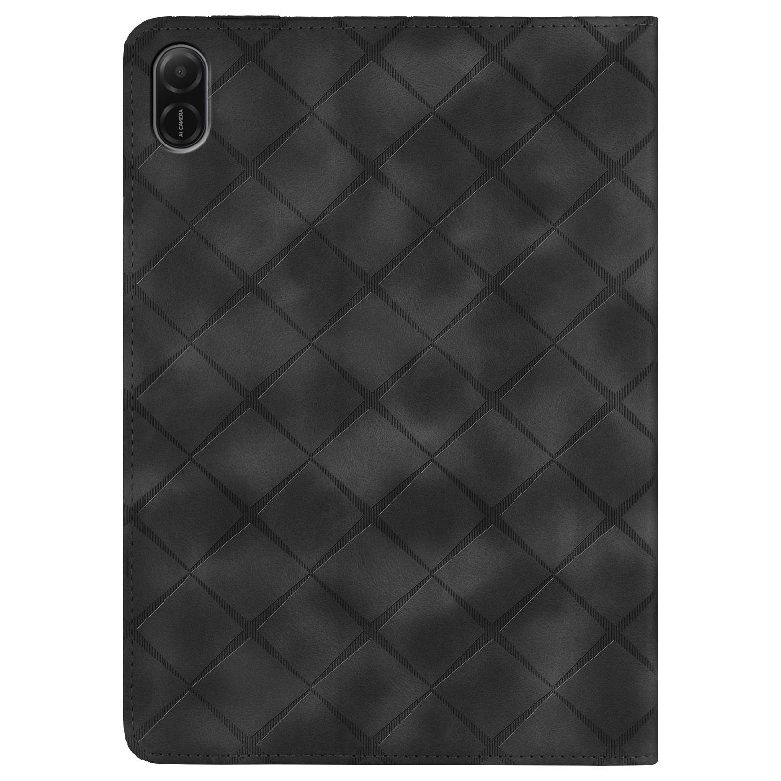 Husa tableta pentru Honor Pad X8a / X9 2024, piele gravata cu romburi, capac cu inchidere magnetica (negru)