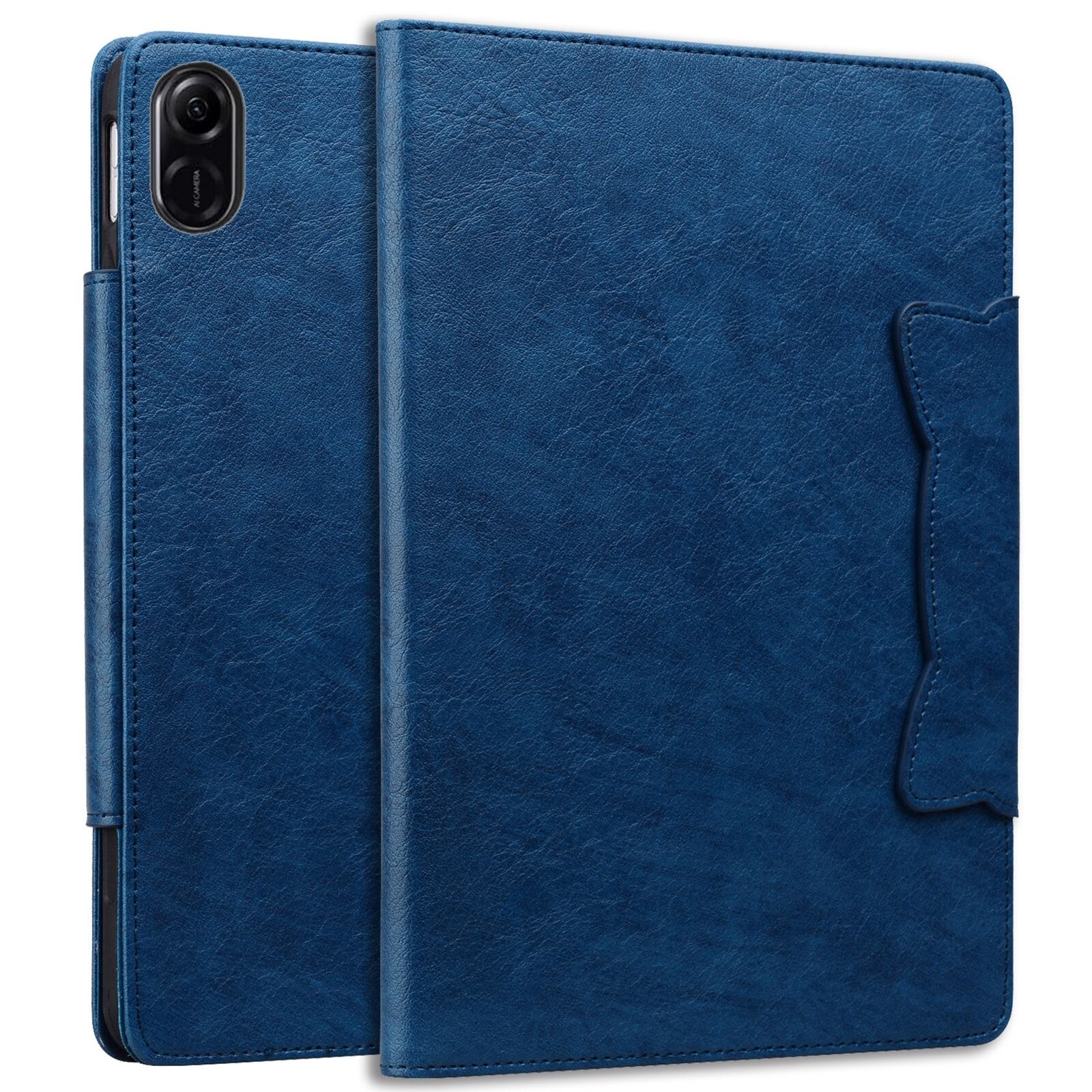 Husa tableta pentru Honor Pad X8a, piele cu catarama, tip carte, albastru inchis