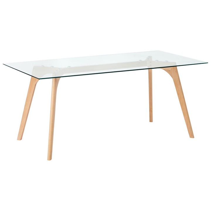 Masa de dining Hudson Transparent 180 cm 90 cm Sticla securizata