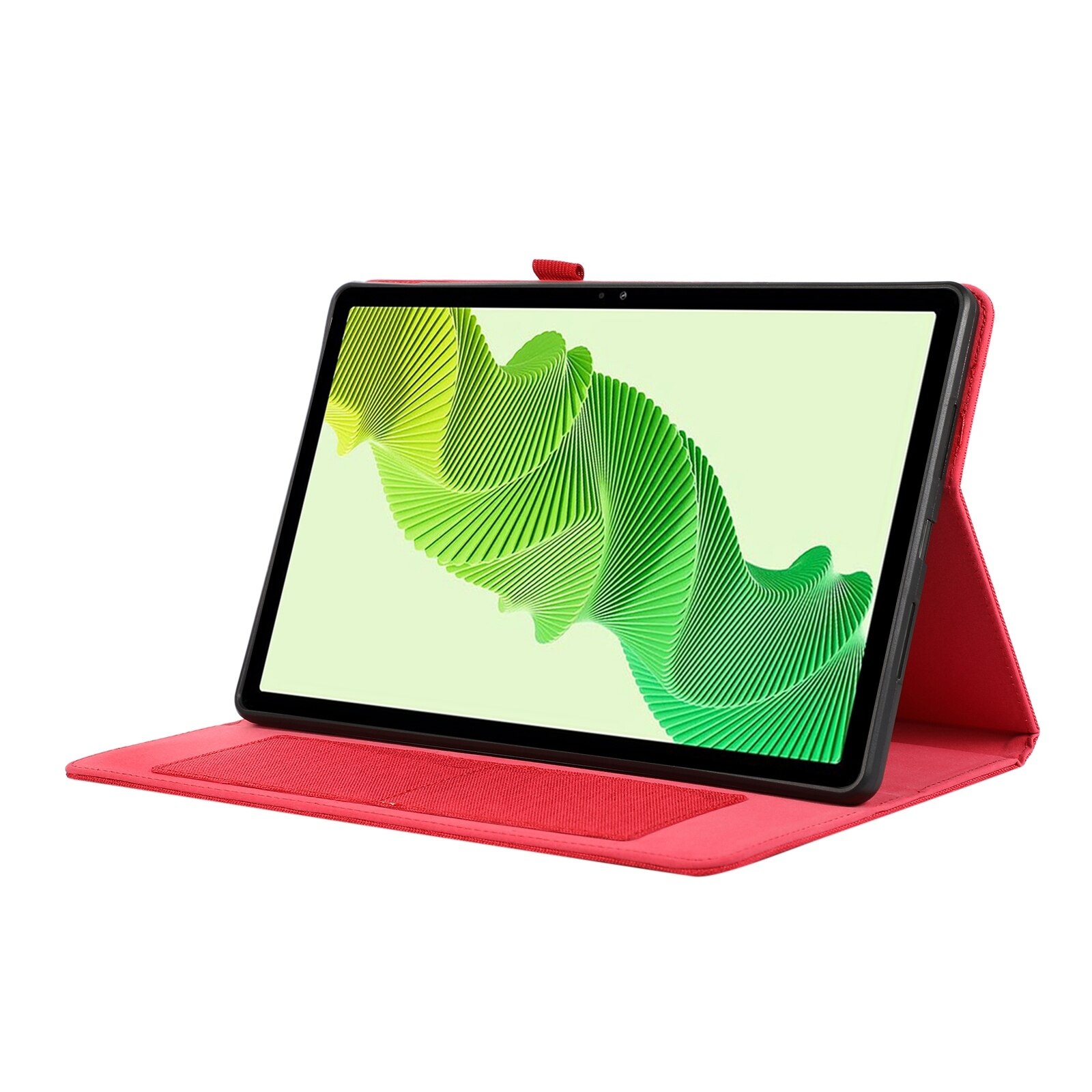 Husa tableta pentru Honor MagicPad 2 12.3, textura din material textil, design orizontal cu capac din piele, rosu