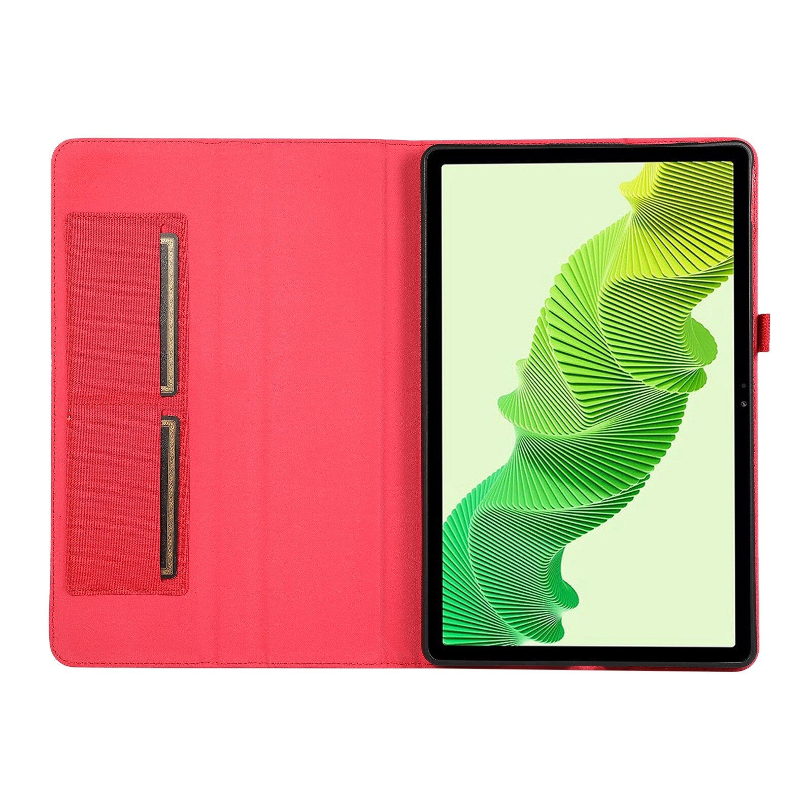 Husa tableta pentru Honor MagicPad 2 12.3, textura din material textil, design orizontal cu capac din piele, rosu