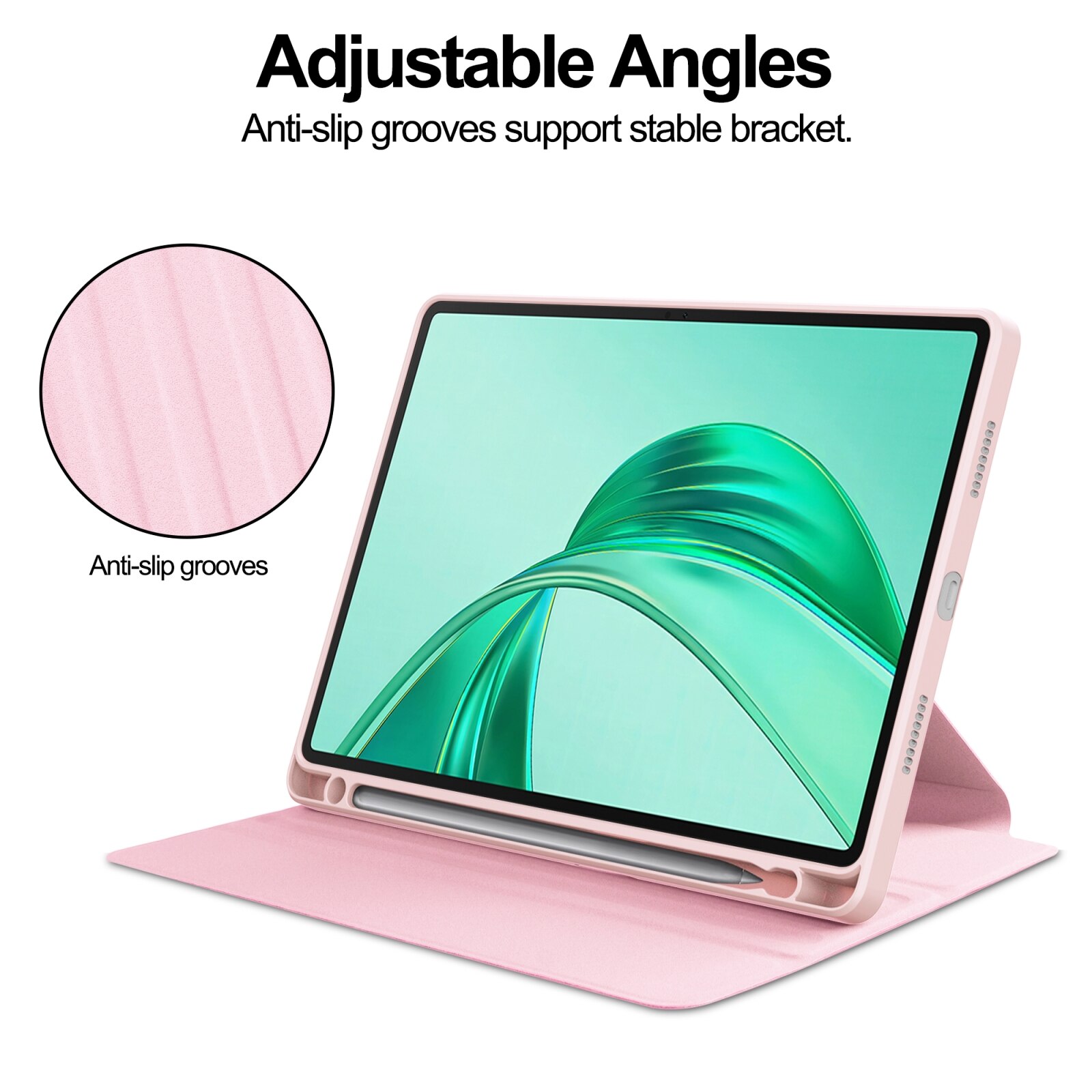 Husa tableta pentru Honor Pad X8a, piele, capac tip carte cu suport, rotire 360°, roz