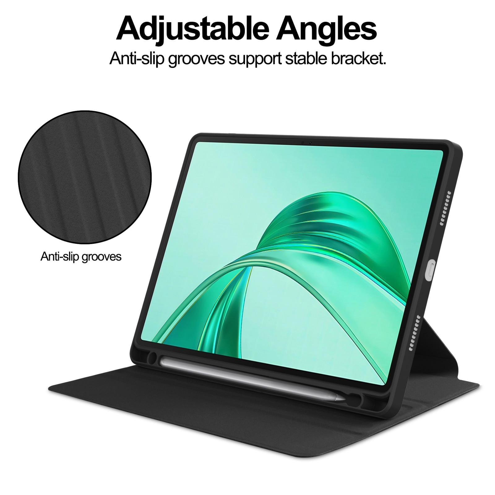 Husa tableta pentru Honor Pad X8a, piele rotativa tri-fold, suport, inchidere magnetica, negru