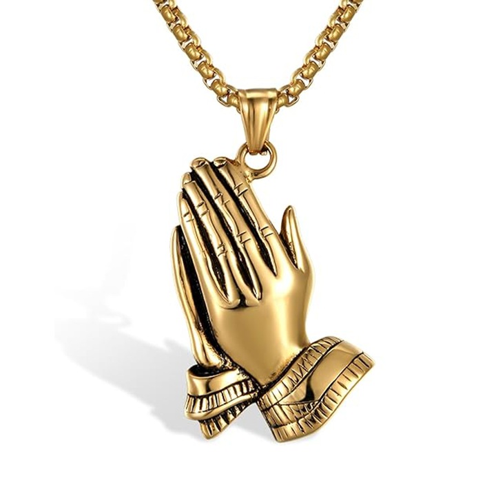 Férfi nyaklánc, TREXORA, fém, vallásos, arany