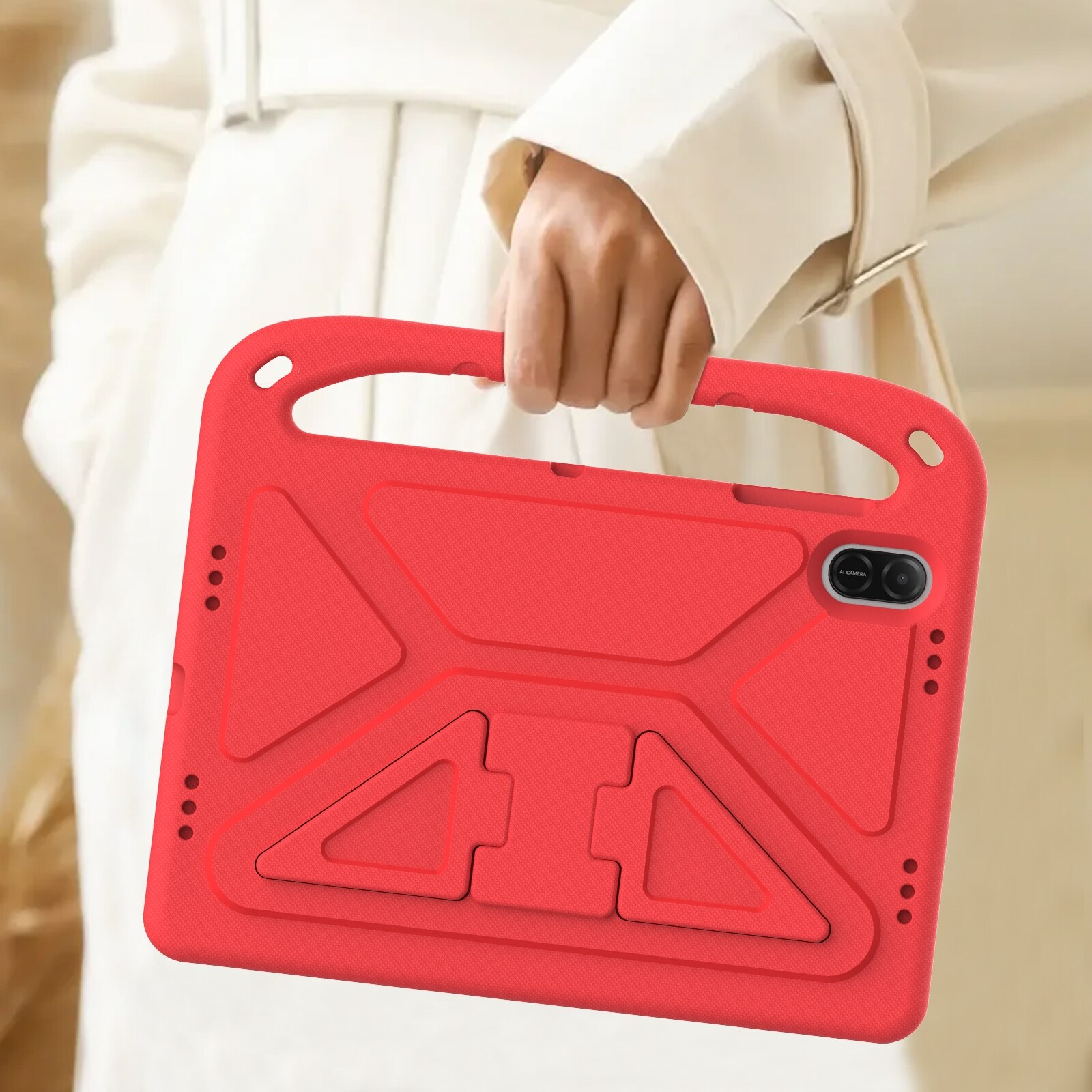 Husa tableta pentru Honor Pad X8a, portabila cu manere, EVA rezistenta la socuri, rosu