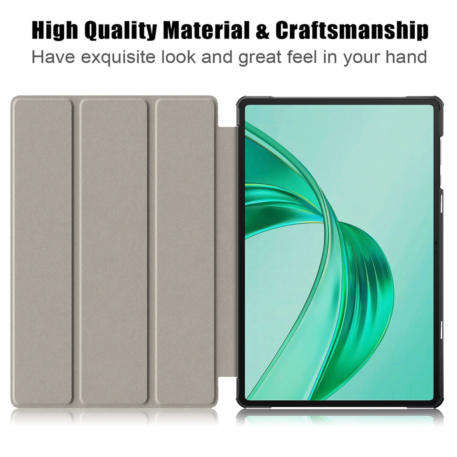 Husa tableta pentru Honor Pad X8a, piele cu pictura Custer, tip carte cu 3 pliuri, desen de pisica lenesa, inchidere magnetica, albastru inchis