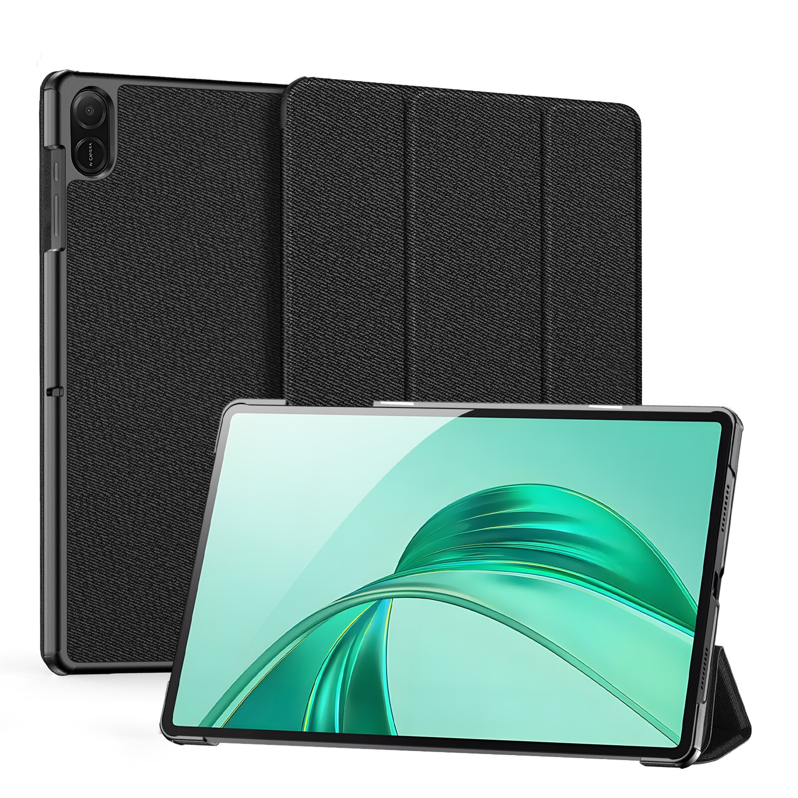 Husa tableta pentru Honor Pad X8a DUX DUCIS Seria Domo, textura din material textil, piele magnetica, neagra