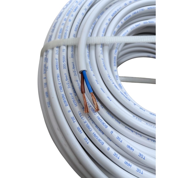 Cablu electric TTR HAr, 10 m, 2 x 2.5 mm², Ø 8 mm, conductor aluminiu cuprat (CCA), 1170 g, AVI-4795