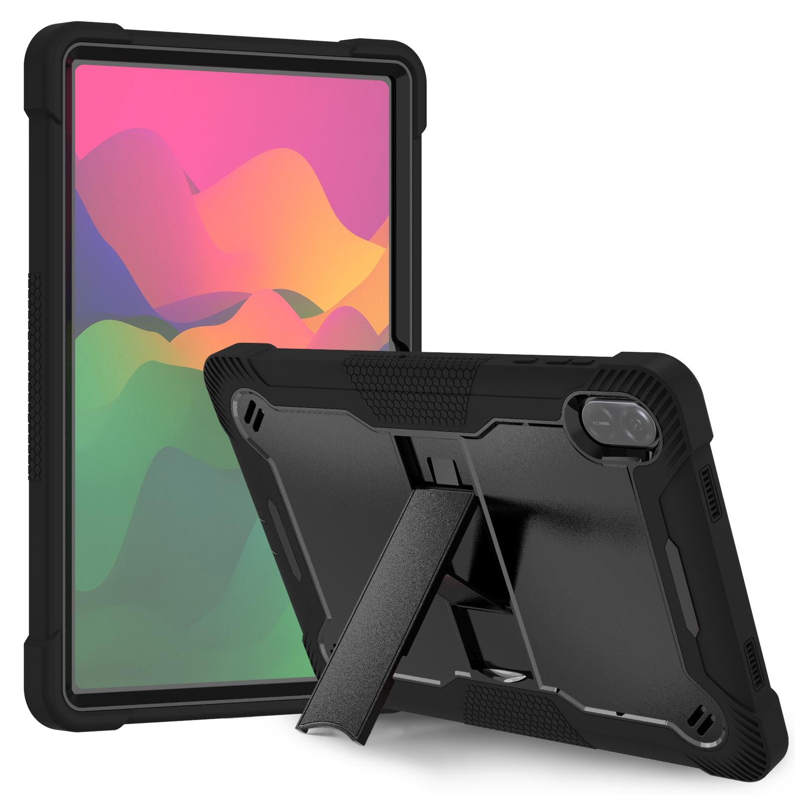 Husa tableta pentru Honor Pad X8a, silicon hibrid PC anti-soc + suport, negru