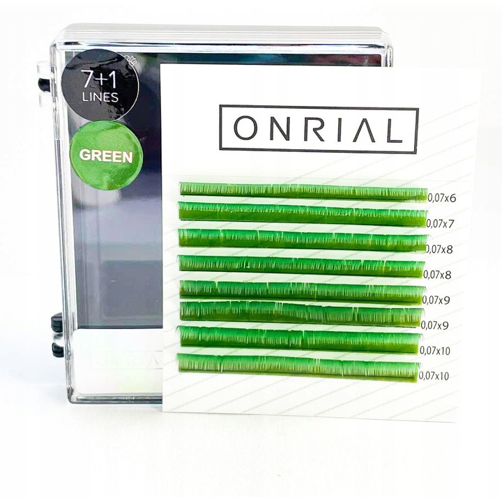 Gene colorate pentru extensii mix L 0.07 mm 6-10 Verde ONRIAL