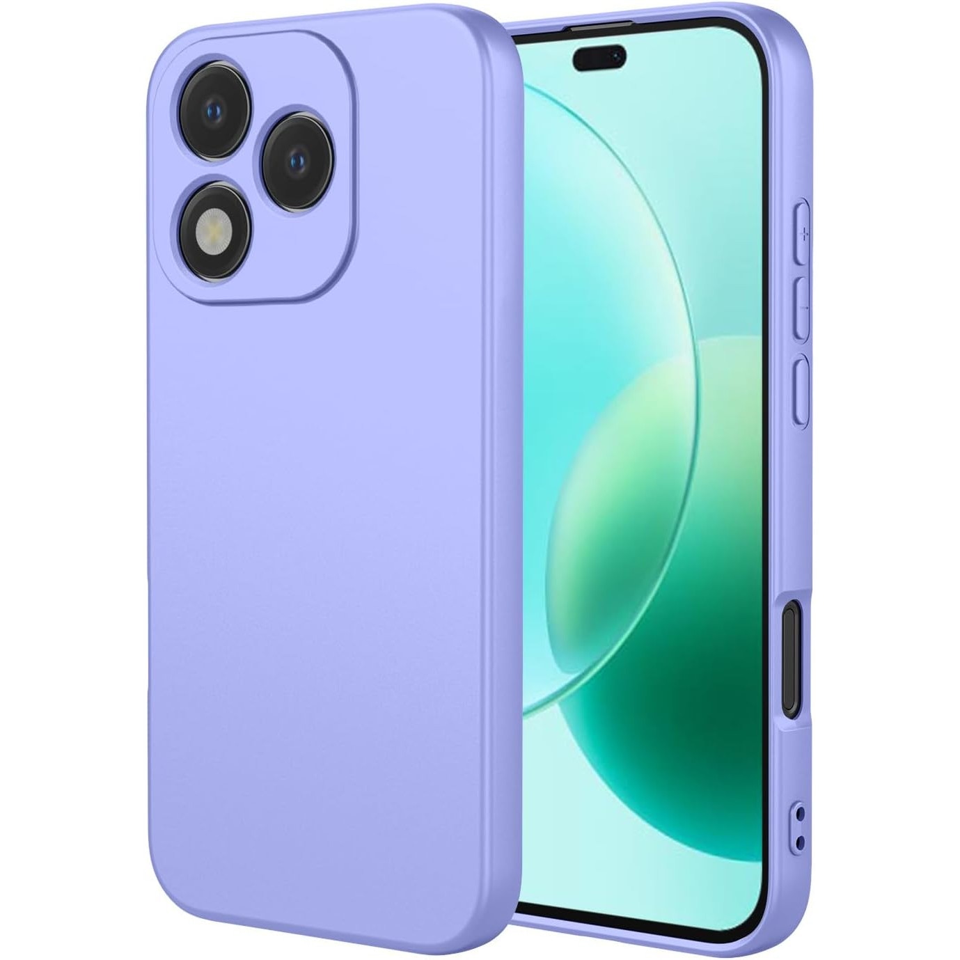 Husa pentru Honor 400 Lite Liquid Silicone subtire captusita cu microfibra anti amprenta protectie camera foto Lavanda