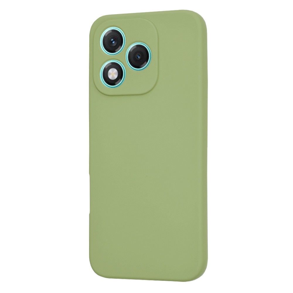 Husa pentru Honor 400 Lite Liquid Silicone subtire captusita cu microfibra anti amprenta protectie camera foto Verde